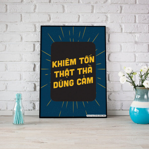 Tranh slogan: Khiêm tốn - thật thà - dũng cảm